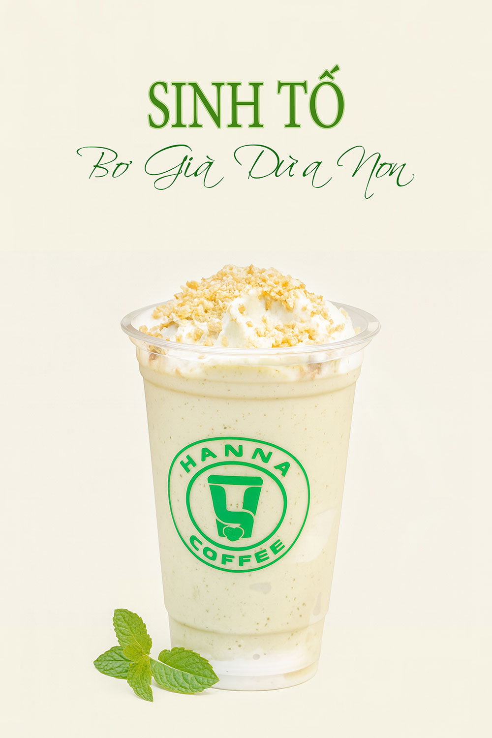 Sinh tố bơ già dừa non